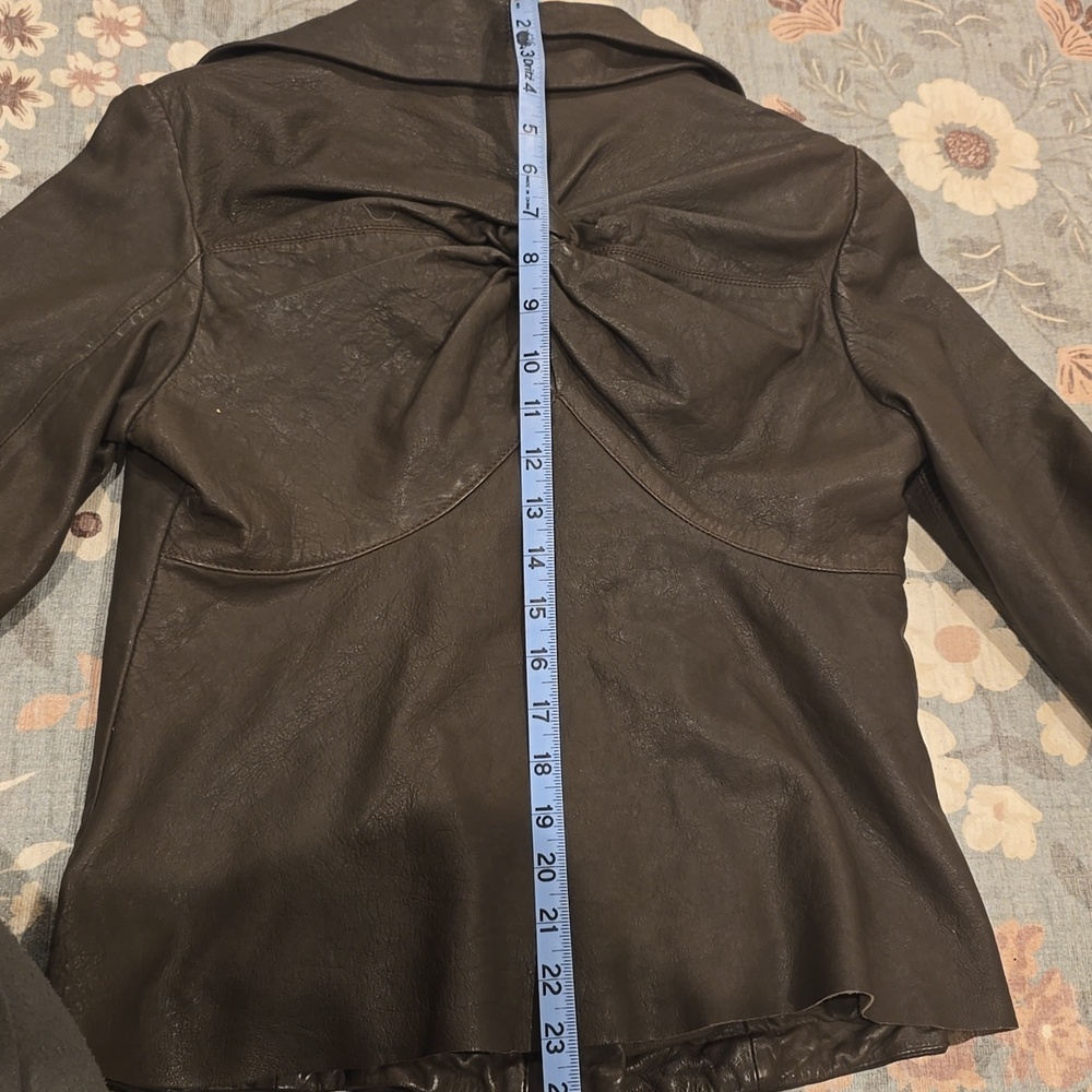 All Saints Dark Brown Leather Jacket - Picture 10 of 10